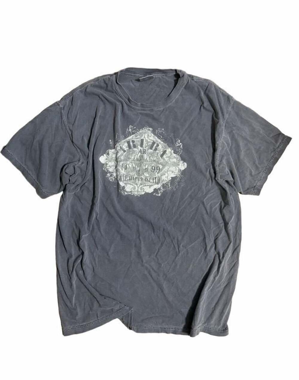Vintage Comfort Colors Faded Gray/Blue Graphic T-Shirt XL